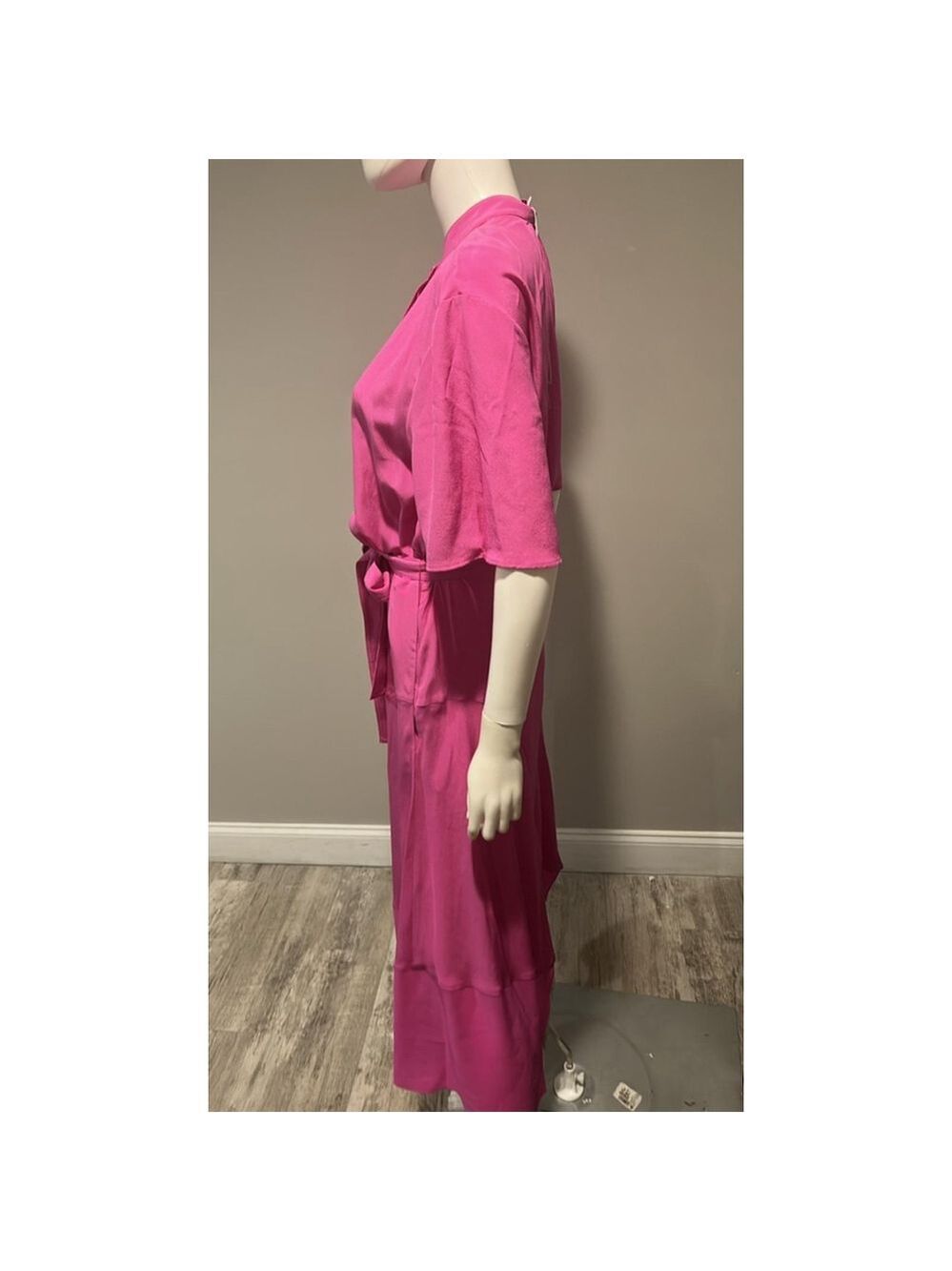 Stella McCartney Pink Asymmetrical Silk Midi Dress Size 4 (42) - Picture 7 of 11